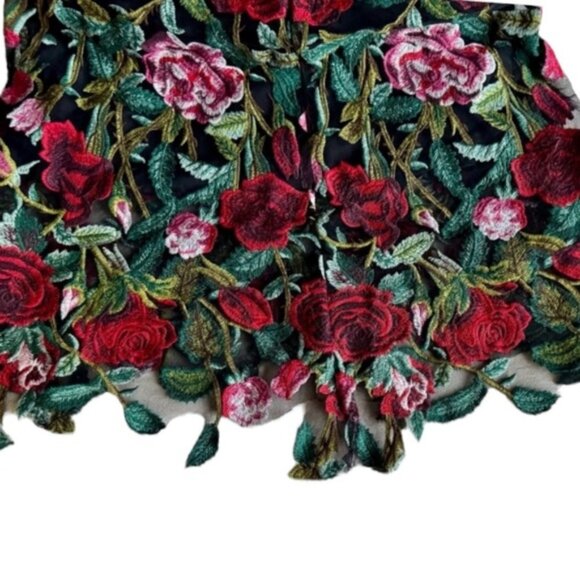 ◇$600 NEW MAC DUGGAL RED ROSES FLORAL EMBROID MAXI DRESS US 4 - Picture 9 of 9